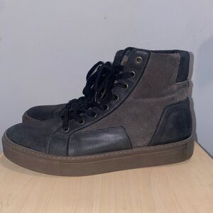 All Saints Black and Gray High-Top Sneakers